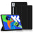 For Lenovo Xiaoxin Pad Pro 12.7 inch Case PU Leather TPU Back Trifold Stand Tablet Cover - Black - 1