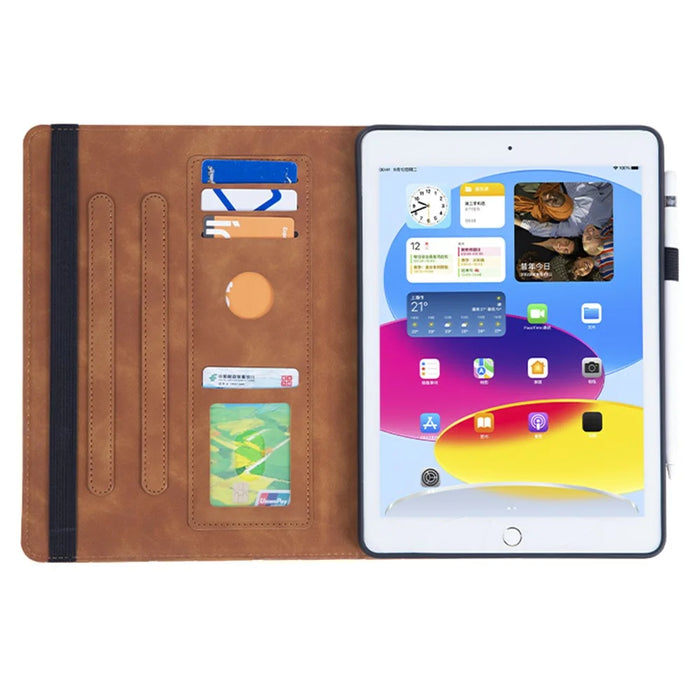 For iPad 10.2 (2021) / (2020) / (2019) / iPad Air 10.5 inch (2019) Case PU Leather Pattern Tablet Cover with Card Slots - Brown - 2