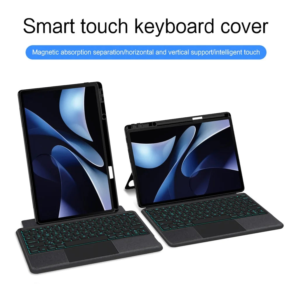 For Huawei MatePad Air (2024) Leather Case + Bluetooth-compatible Keyboard with Backlight Trackpad - 6