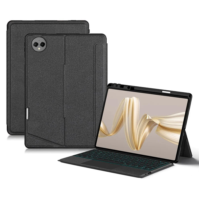 For Huawei MatePad Pro 12.2 (2024) Leather Case + Bluetooth-compatible Keyboard with Backlight Trackpad - 2