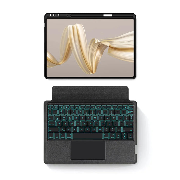 For Huawei MatePad Pro 12.2 (2024) Leather Case + Bluetooth-compatible Keyboard with Backlight Trackpad - 4
