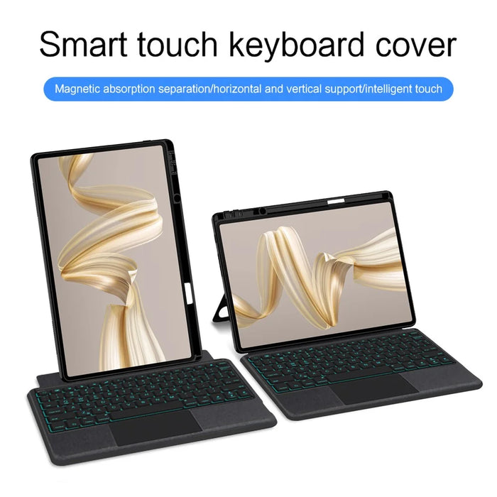 For Huawei MatePad Pro 12.2 (2024) Leather Case + Bluetooth-compatible Keyboard with Backlight Trackpad - 6
