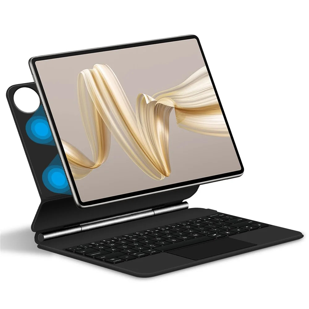 For Huawei MatePad Pro 12.2 (2024) Magnetic Floating Bluetooth-compatible Keyboard + Leather Tablet Case - 1