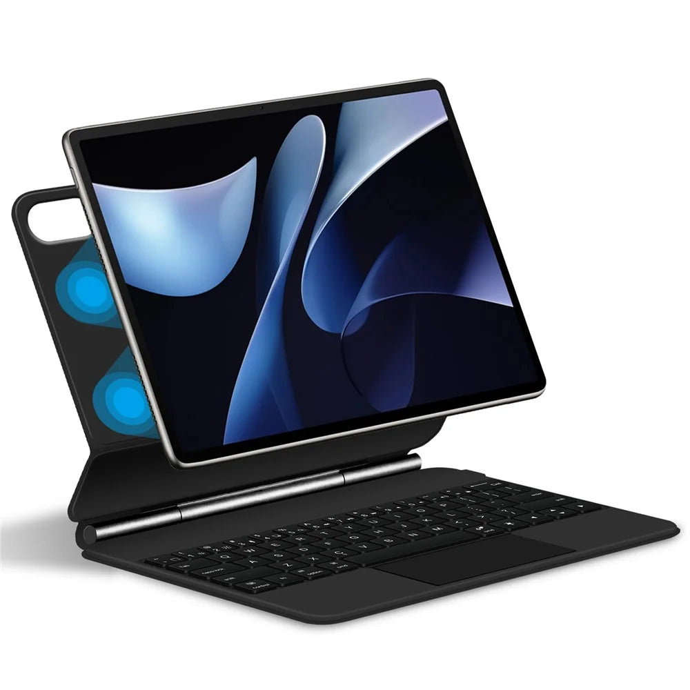 For Huawei MatePad Air (2024) Magnetic Floating Bluetooth-compatible Keyboard + Leather Tablet Case - 1