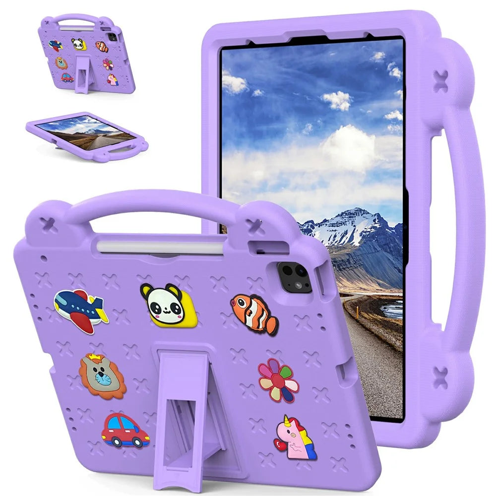 For iPad Pro 13 (2025) / 13 (2024) / Air 13 (2025) / (2024) / iPad Pro 12.9 (2022) / (2021) / (2020) / (2018) Case Kids EVA Tablet Cover - Purple - 1