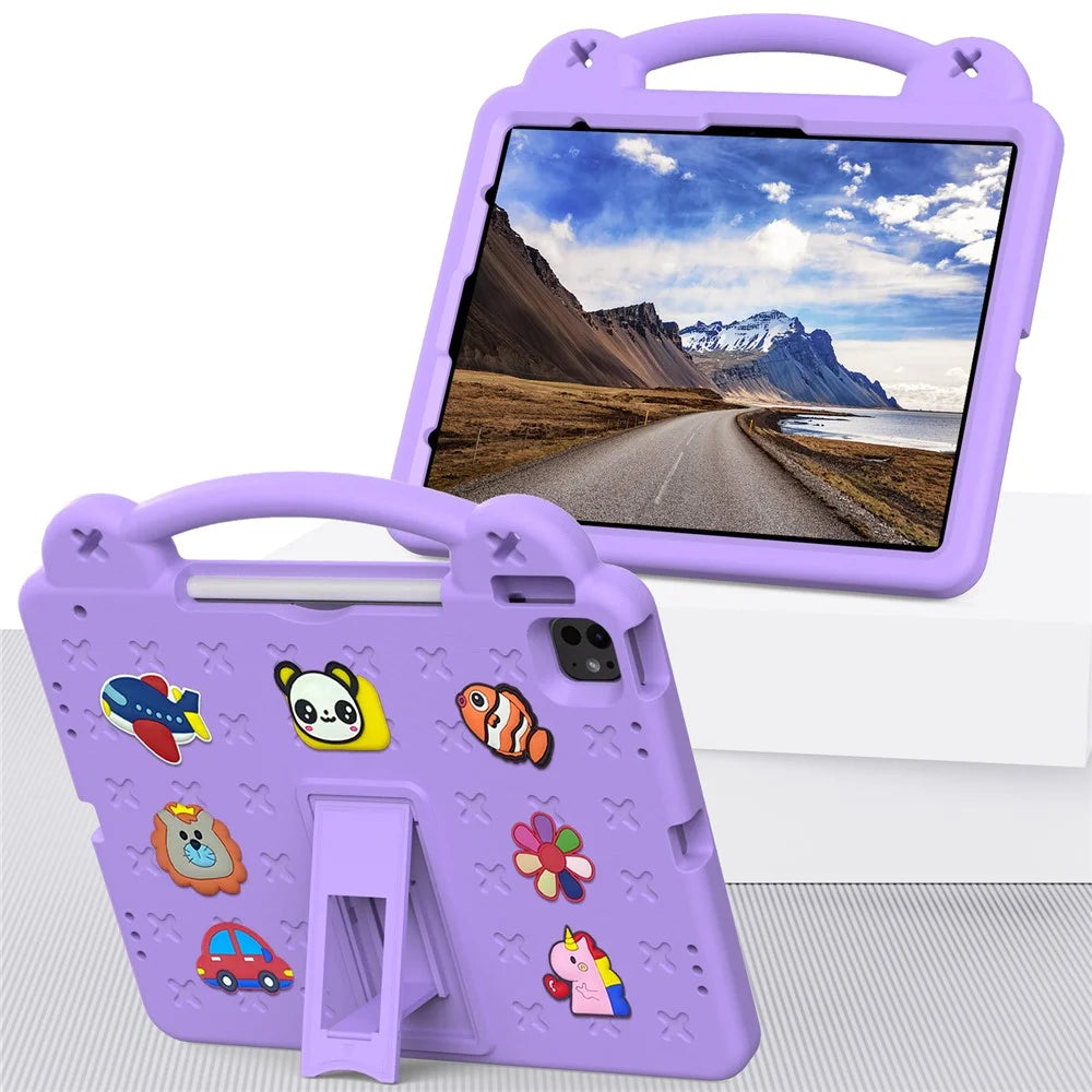 For iPad Pro 13 (2025) / 13 (2024) / Air 13 (2025) / (2024) / iPad Pro 12.9 (2022) / (2021) / (2020) / (2018) Case Kids EVA Tablet Cover - Purple - 4