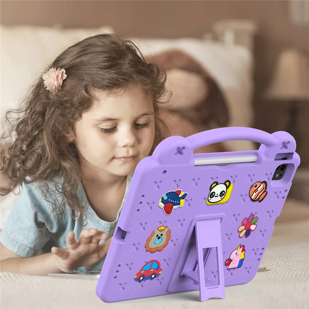 For iPad Pro 13 (2025) / 13 (2024) / Air 13 (2025) / (2024) / iPad Pro 12.9 (2022) / (2021) / (2020) / (2018) Case Kids EVA Tablet Cover - Purple - 5