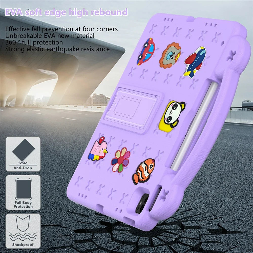For iPad Pro 13 (2025) / 13 (2024) / Air 13 (2025) / (2024) / iPad Pro 12.9 (2022) / (2021) / (2020) / (2018) Case Kids EVA Tablet Cover - Purple - 6