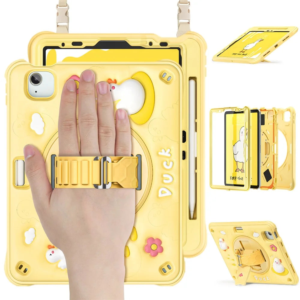 For iPad Air 11 (2026) / (2025) / (2024) / Air (2022) / (2020) / Pro 11 (2022) / (2021) / (2020) / (2018) Case with Shoulder Strap Kickstand Cover - 4