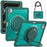 For iPad Pro 11 (2025) / 11 (2024) Case Rotary Kickstand PC+TPU+Silicone Cover with Shoulder Strap - Midnight Green - 1