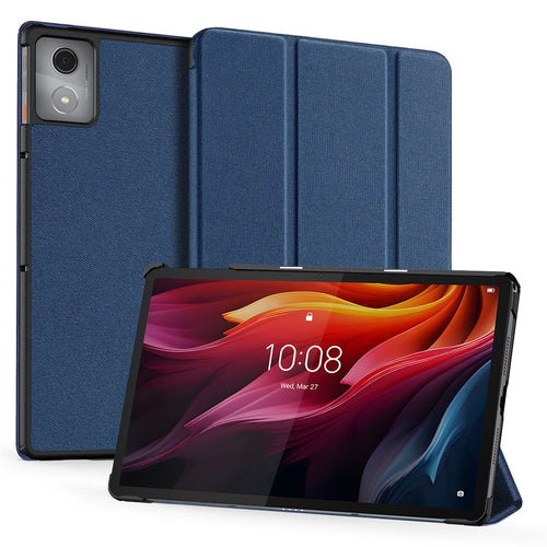 DUX DUCIS Domo Series for Lenovo Tab K11 Plus Case Tri-fold Stand Leather Cover Auto Wake / Sleep - Blue - 1