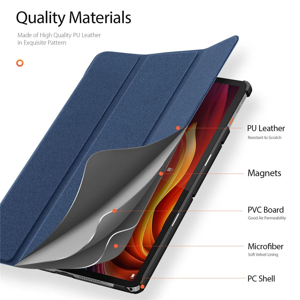 DUX DUCIS Domo Series for Lenovo Tab K11 Plus Case Tri-fold Stand Leather Cover Auto Wake / Sleep - Blue - 6
