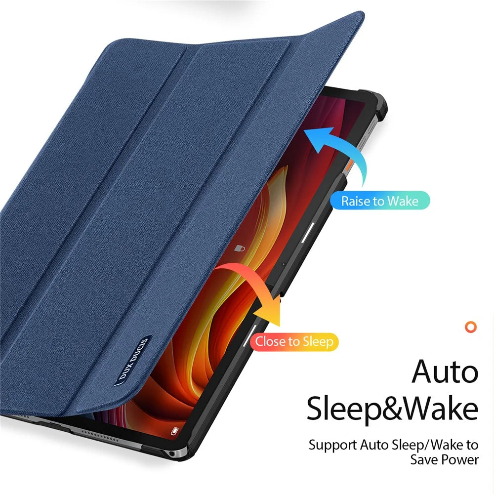 DUX DUCIS Domo Series for Lenovo Tab K11 Plus Case Tri-fold Stand Leather Cover Auto Wake / Sleep - Blue - 7