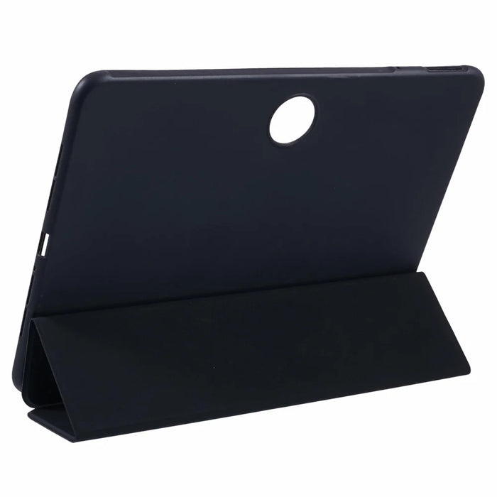 For OnePlus Pad 2 Case PU Leather+Silicone Tri-Fold Stand Tablet Cover - Black - 3