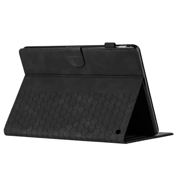 For Amazon Kindle Fire Max 11 2023 Case Honeycomb Printed Leather Tablet Cover with Card Slot - Black - 4