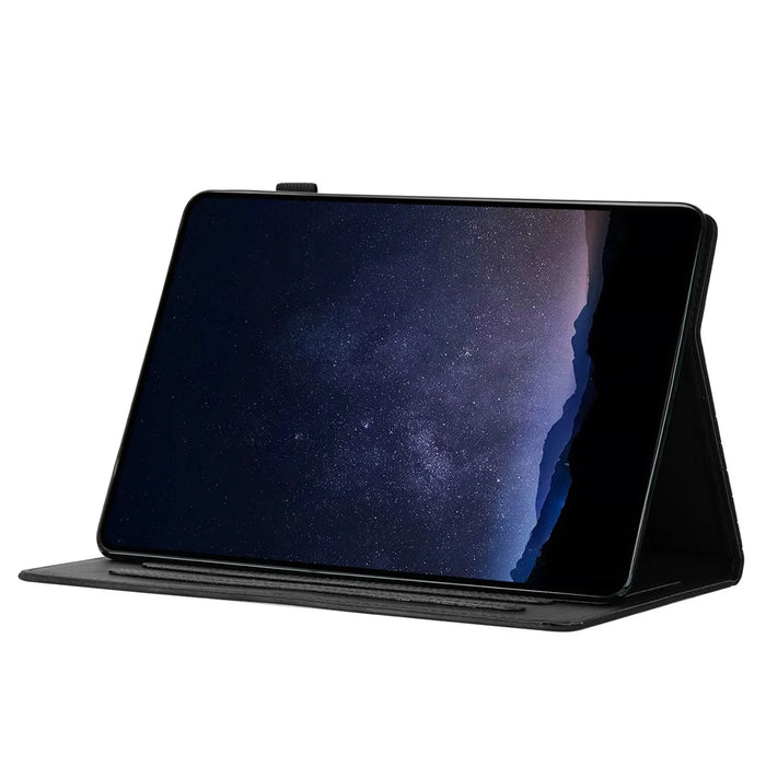 For Lenovo Tab P11 Case Honeycomb Printed Leather Tablet Cover with Card Slot - Black - 2
