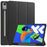 For Lenovo Xiaoxin Pad Pro 12.7 (2025) Stand Case Shock-Absorbent Leather Tablet Cover with Pen Slot - Black - 1