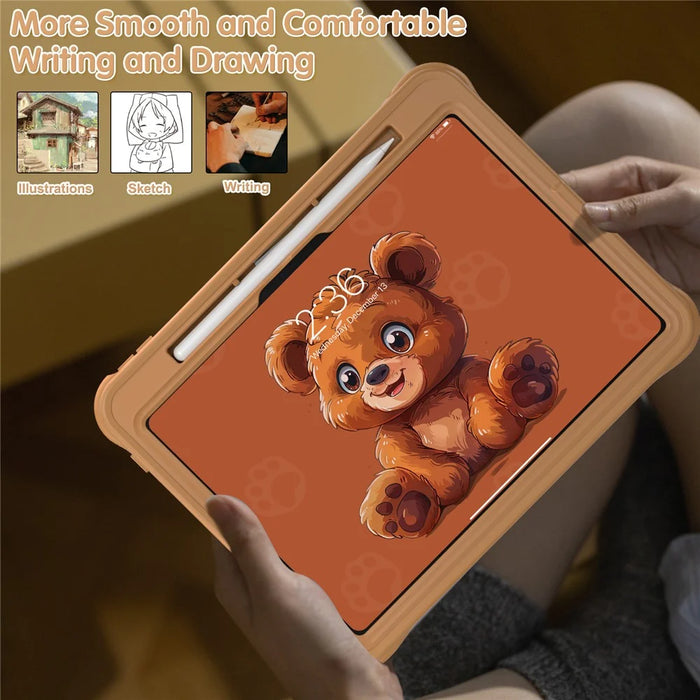 For iPad Pro 11 (2025) / 11 (2024) Case Bear Pattern PC+Silicone+TPU Kickstand Tablet Cover - 5