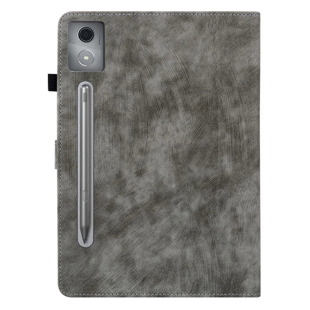 For Lenovo Tab P12 Pro 12.7 2025 / Xiaoxin Pad Pro 12.7 (2025) Cases Tiger Imprint Anti-Scratch PU Leather Tablet Cover - Grey - 6