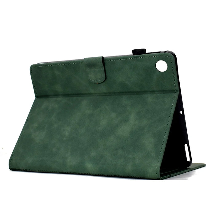 For Samsung Galaxy Tab A9+ Case Cats Imprinted PU Leather Card Slots Tablet Cover - Green - 4
