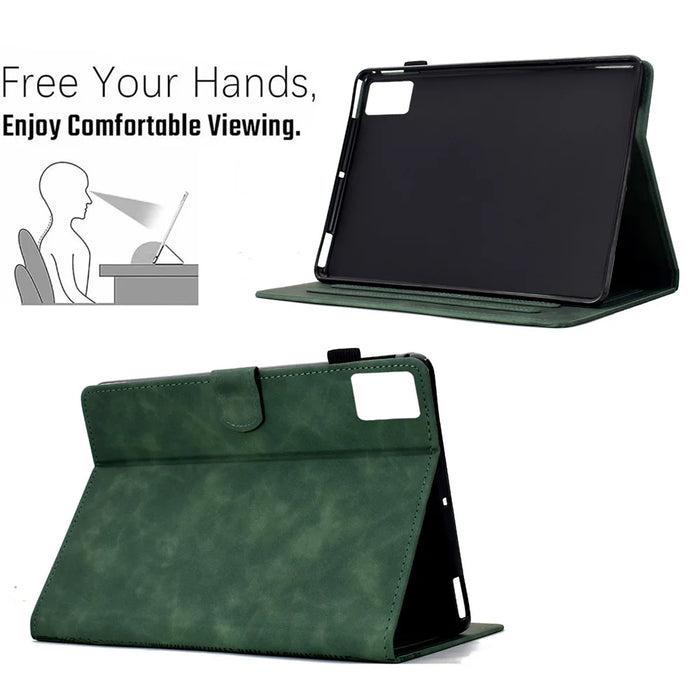 For Lenovo Tab M11 / Xiaoxin Pad 11 2024 Case Cats Imprinted PU Leather Card Slots Tablet Cover - Green - 6