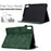 For Lenovo Tab M9 TB-310FU Case Cats Imprinted PU Leather Card Slots Tablet Cover - Green - 6