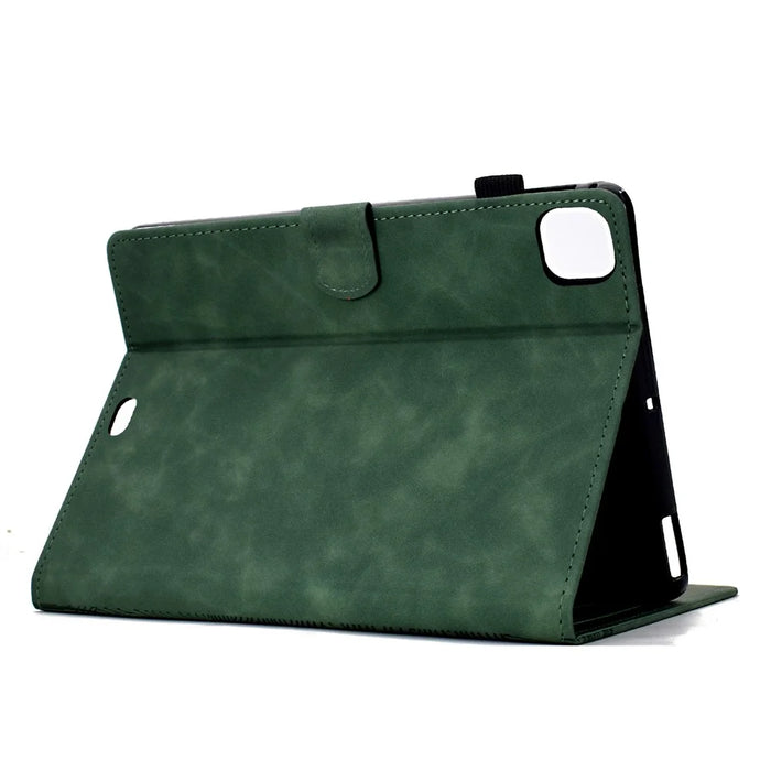 For iPad Pro 11 (2025) / (2024) Case Cats Imprinted PU Leather Card Slots Tablet Cover - Green - 4