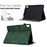 For iPad (2025) / 10.9 (2022) Case Cats Imprinted PU Leather Card Slots Tablet Cover - Green - 6