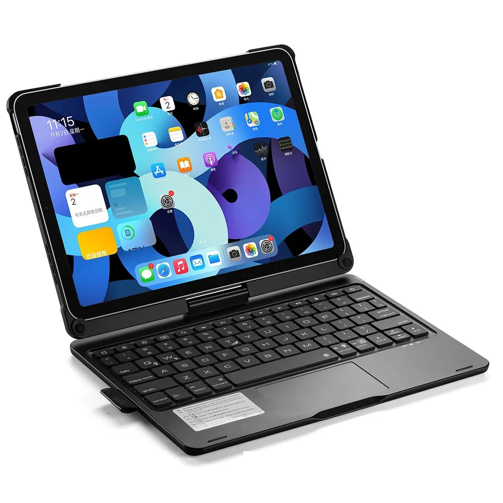 Trackpad Backlight Keyboard for iPad Air 11 (2026) / (2025) / (2024) / Air (2022) / (2020) / Pro 11 (2022) / (2021) / (2020) / (2018) Tablet Case - Black - 2
