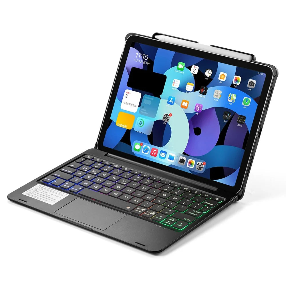Trackpad Backlight Keyboard for iPad Air 11 (2026) / (2025) / (2024) / Air (2022) / (2020) / Pro 11 (2022) / (2021) / (2020) / (2018) Tablet Case - Black - 6