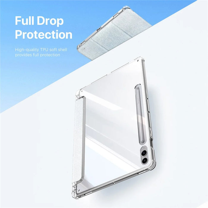 DUX DUCIS Unid Series For Samsung Galaxy Tab S9 FE+ / S9+ Case Auto Wake / Sleep TPU+PC+Leather Clear Tablet Cover - Baby Blue - 4