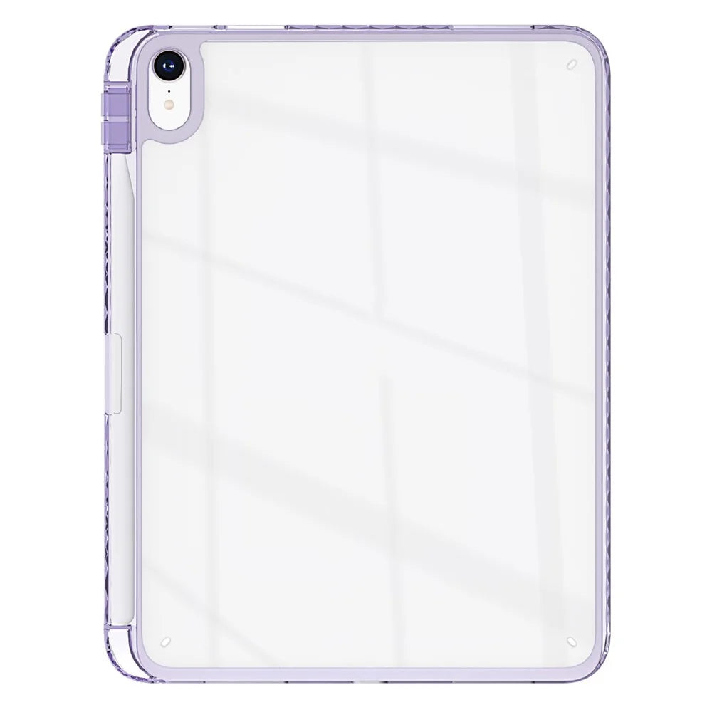For iPad Air 13 (2026) / (2025) / (2024) Case Clear TPU Tablet Protective Cover with Pen Slot - Purple - 1
