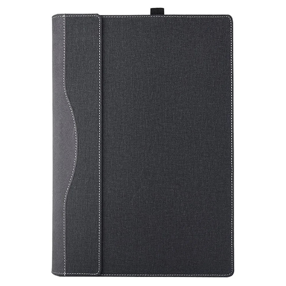 For Microsoft Surface Laptop 7 13.8-inch Case PU + Real Microfiber Leather Tablet Protective Case Business Tablet Cover - Black - 1