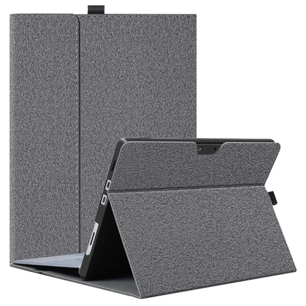 For Microsoft Surface Pro 10 Case Flip Cloth Texture TPU + PU Leather Laptop Notebook Bag Protective Case with Stand - 1