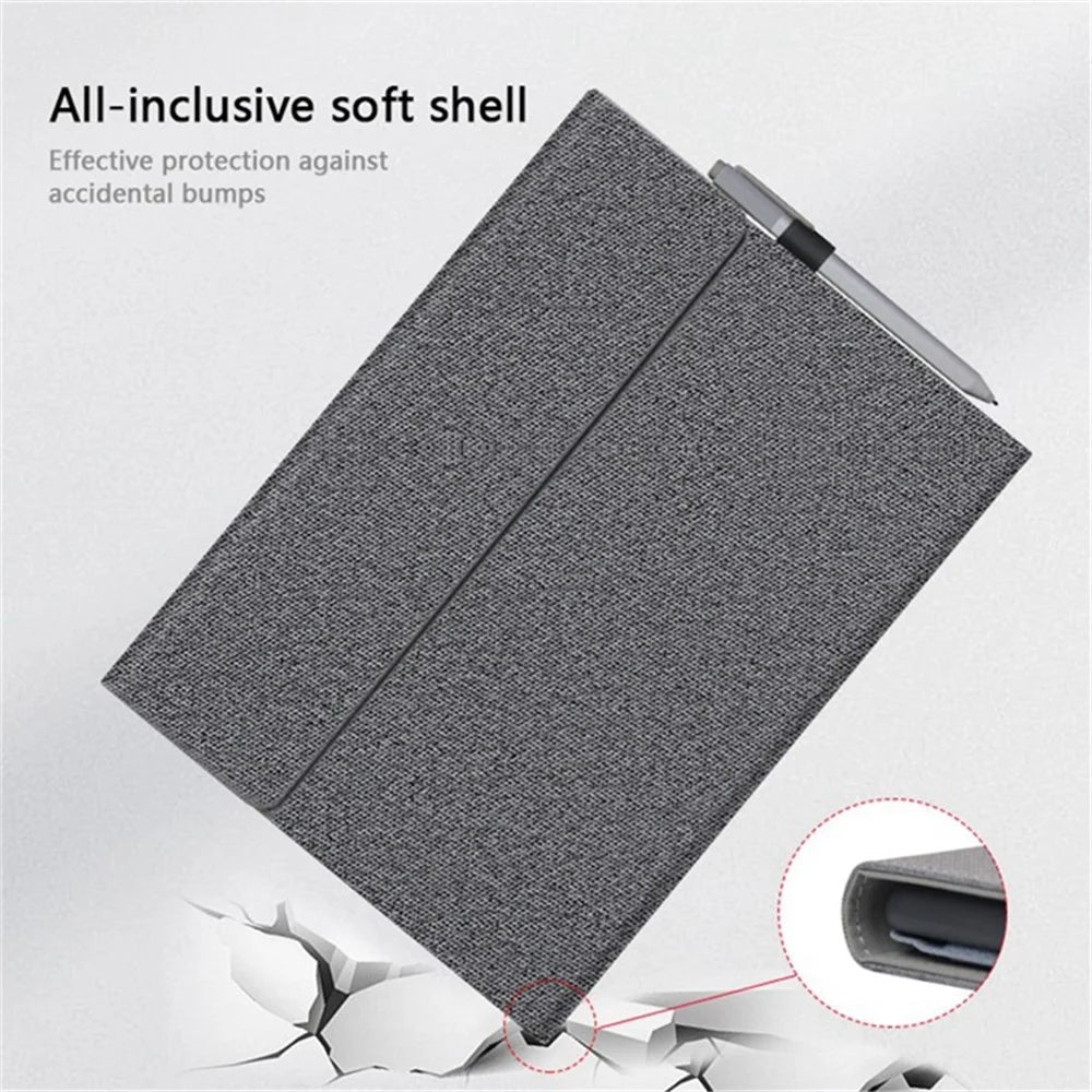 For Microsoft Surface Pro 10 Case Flip Cloth Texture TPU + PU Leather Laptop Notebook Bag Protective Case with Stand - 3
