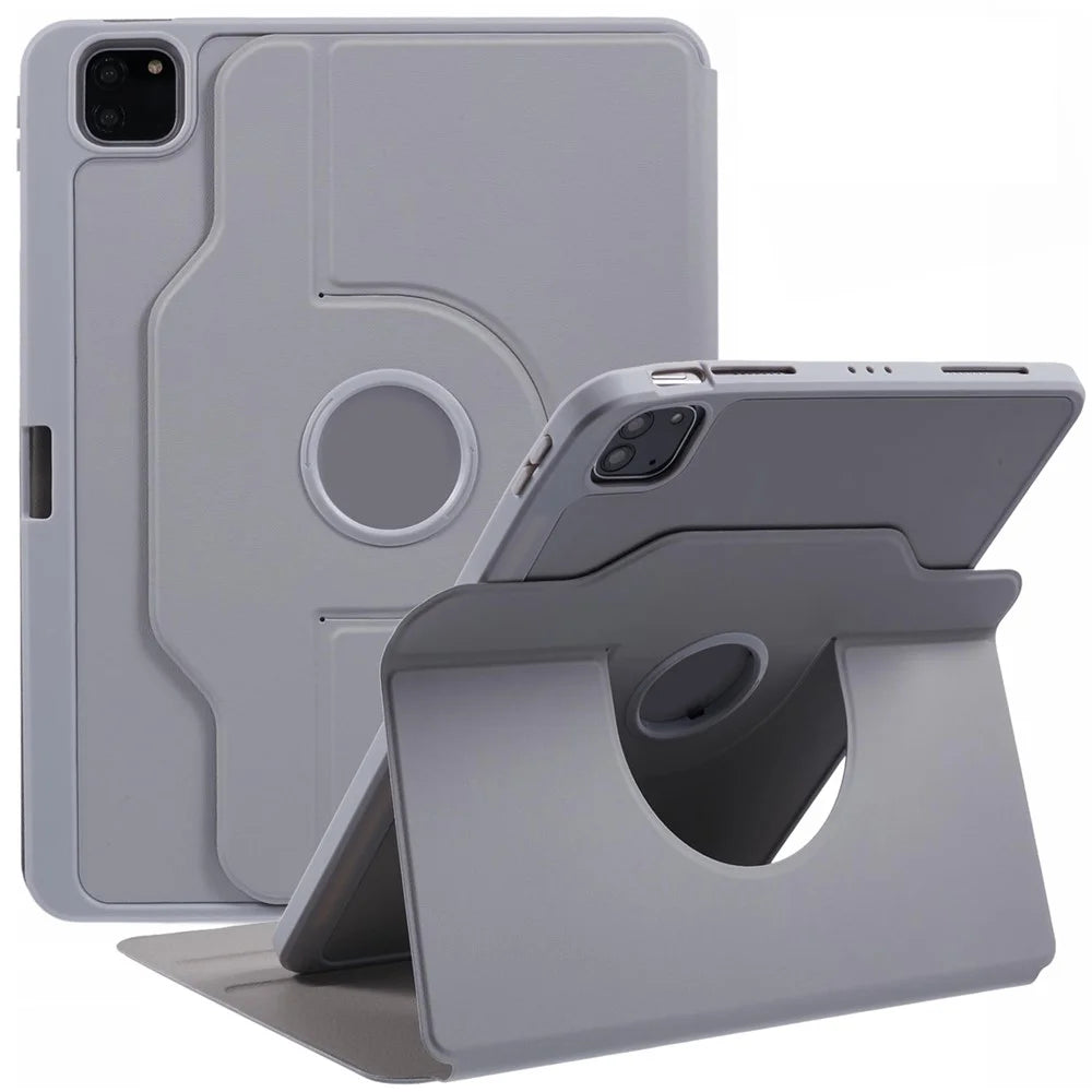 For iPad Air 11 (2026) / (2025) / (2024) / Air (2022) / (2020) / Pro 11 (2022) / (2021) / (2020) / (2018) Case Stand Leather Tablet Cover - Grey - 1