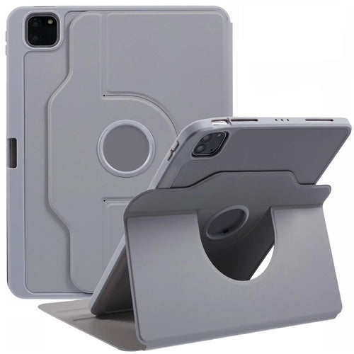 For iPad Air 11 (2026) / (2025) / (2024) / Air (2022) / (2020) / Pro 11 (2022) / (2021) / (2020) / (2018) Case Stand Leather Tablet Cover - Grey - 1