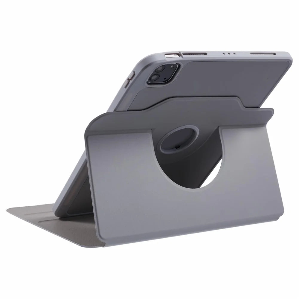 For iPad Air 11 (2026) / (2025) / (2024) / Air (2022) / (2020) / Pro 11 (2022) / (2021) / (2020) / (2018) Case Stand Leather Tablet Cover - Grey - 3