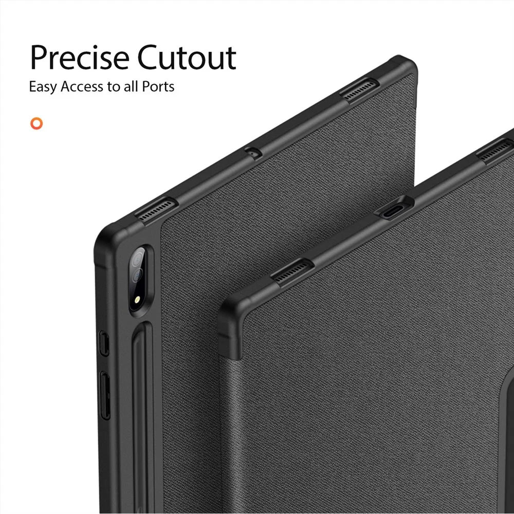 DUX DUCIS Domo Series for Samsung Galaxy Tab S10 Ultra / S9 Ultra / S8 Ultra Case Tri-Fold Stand Leather Cover Auto Wake / Sleep - Black - 5