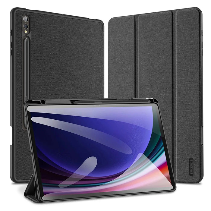 DUX DUCIS Domo Series for Samsung Galaxy Tab S10+ / S9+ / S9 FE+ Case Tri-Fold Stand Leather Cover Auto Wake / Sleep - Black - 2