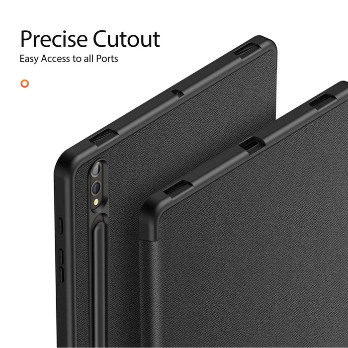 DUX DUCIS Domo Series for Samsung Galaxy Tab S10+ / S9+ / S9 FE+ Case Tri-Fold Stand Leather Cover Auto Wake / Sleep - Black - 6