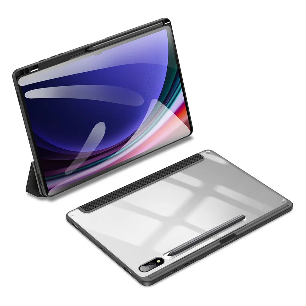 DUX DUCIS TOBY Series For Samsung Galaxy Tab S10+ / S9+ / S9 FE+ Case PU Leather Tri-Fold Stand Tablet Cover - Black - 2