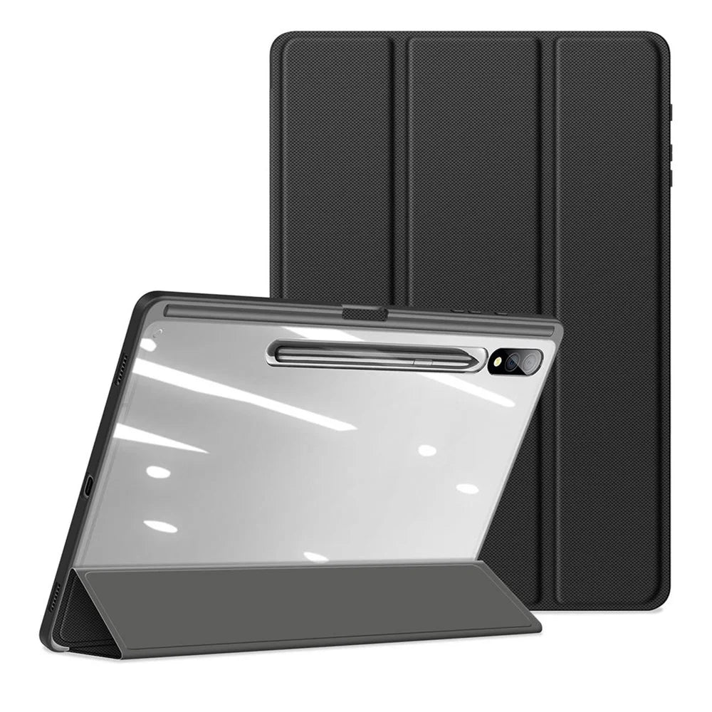 DUX DUCIS TOBY Series For Samsung Galaxy Tab S10+ / S9+ / S9 FE+ Case PU Leather Tri-Fold Stand Tablet Cover - Black - 3