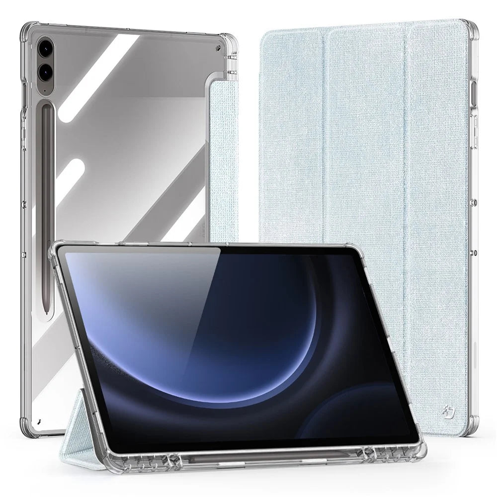 DUX DUCIS Unid Series For Samsung Galaxy Tab S10+ / S9+ / S9 FE+ Case Auto Wake / Sleep TPU+PC+Leather Clear Tablet Cover - Baby Blue - 1