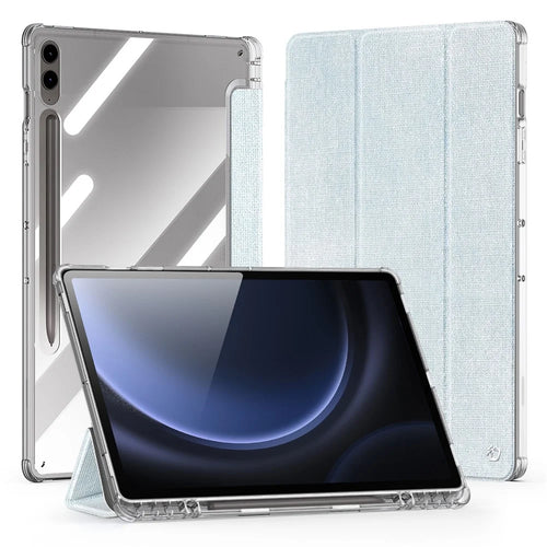 DUX DUCIS Unid Series For Samsung Galaxy Tab S10+ / S9+ / S9 FE+ Case Auto Wake / Sleep TPU+PC+Leather Clear Tablet Cover - Baby Blue - 1