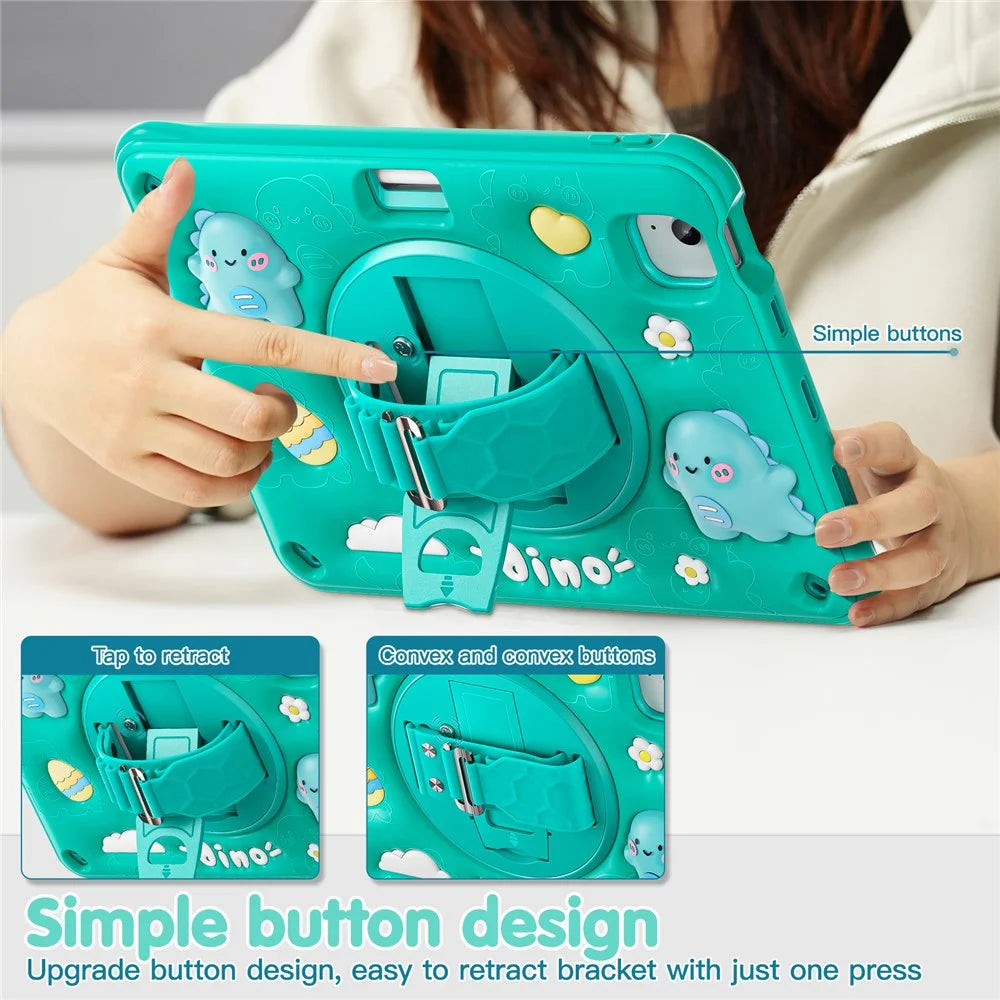 For iPad Air 11 (2026) / (2025) / (2024) / Air (2022) / (2020) / Pro 11 (2022) / (2021) / (2020) / (2018) Case Kickstand PC+Silicone+TPU Cover - 6