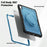 For iPad (2025) / 10.9 (2022) Case PC+TPU Kickstand Tablet Cover with Pencil Holder, Shoulder Strap - Navy Blue - 3