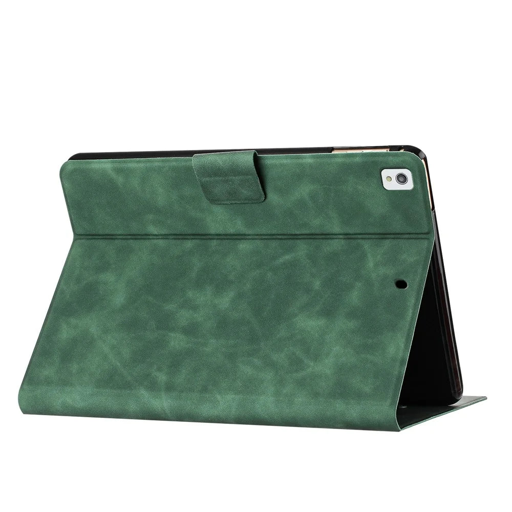 For iPad 10.2 (2020) / (2019) / iPad Air 10.5 inch (2019) / iPad Pro 10.5-inch (2017) Case Couple Cat Imprinted Microfiber Leather Tablet Cover - Green - 3