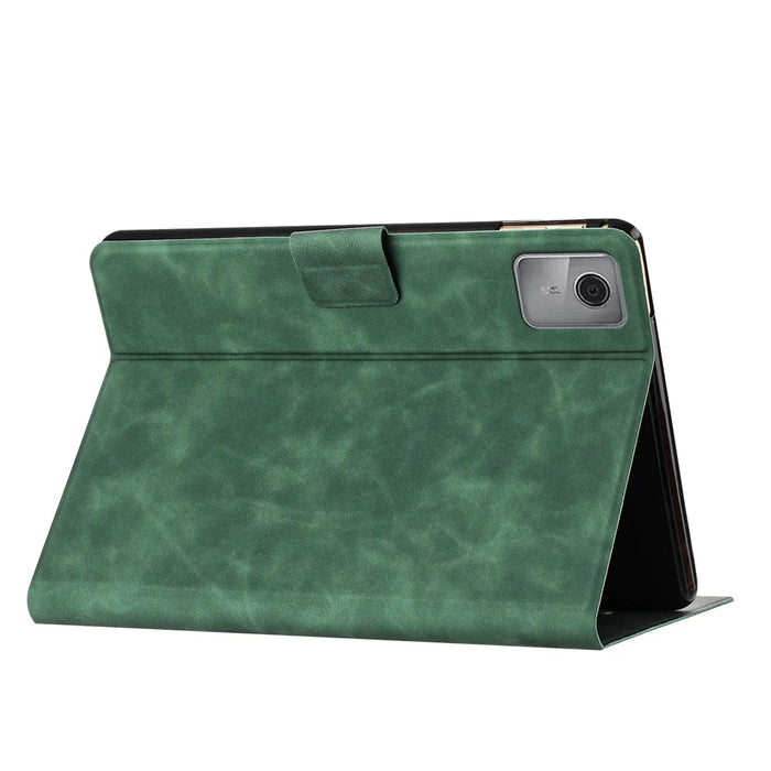 For Lenovo Tab M11 / Xiaoxin Pad 11 2024 TB-330FU Case Couple Cat Imprinted Microfiber Leather Smart Tablet Cover - Green - 3