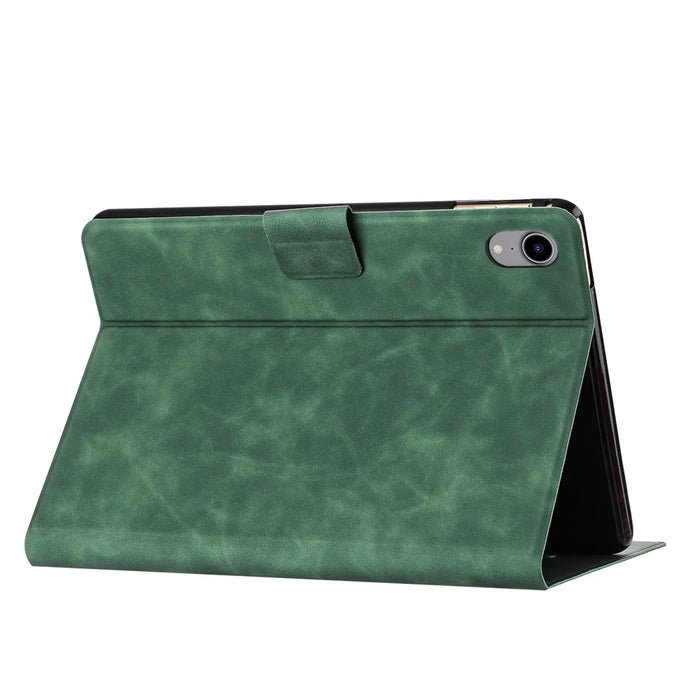 For iPad mini (2024) / mini (2021) Case Couple Cat Imprinted Microfiber Leather Smart Tablet Cover - Green - 3